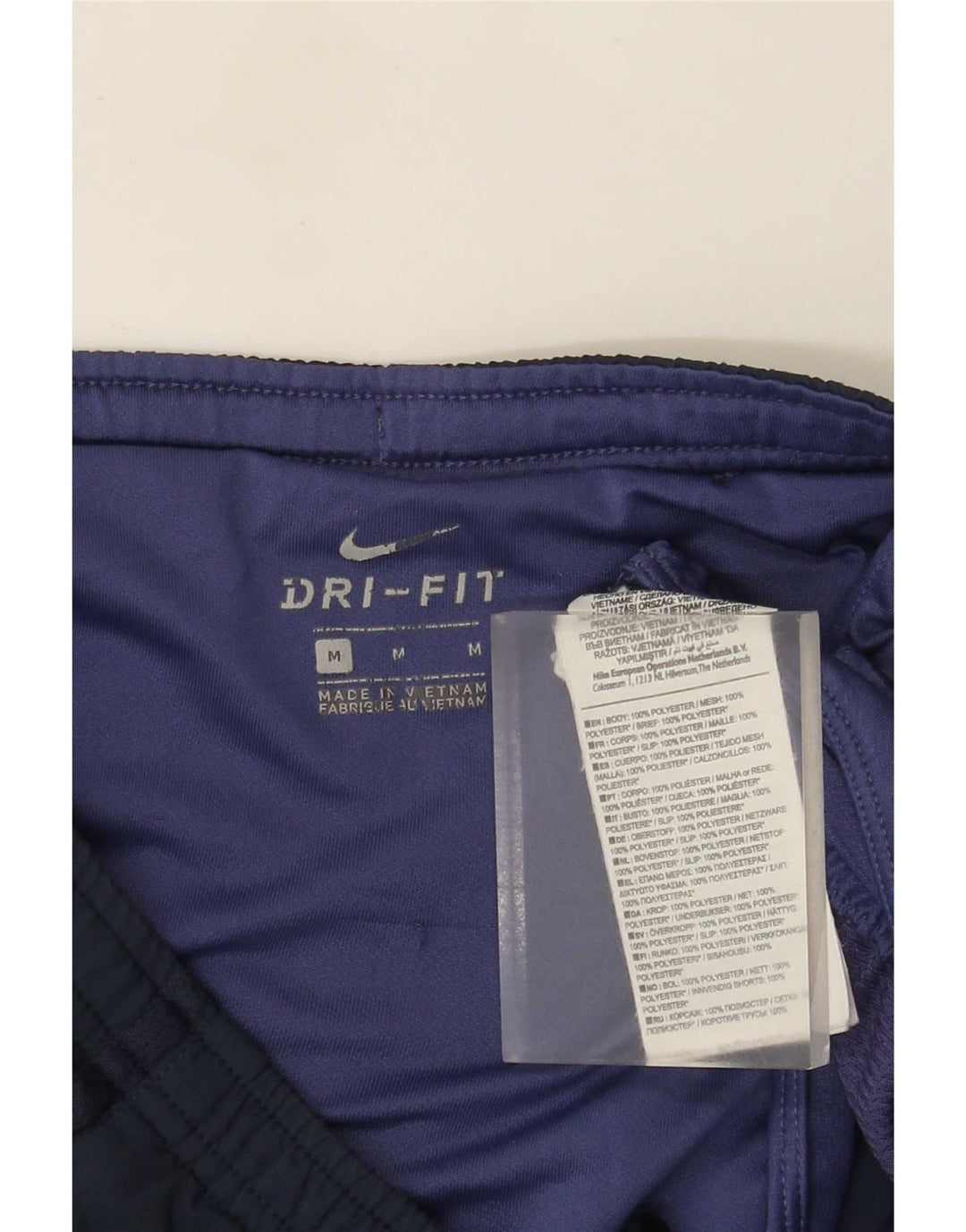 Pantalones cortos deportivos Nike Dri Fit para hombre Poliéster color block azul marino mediano