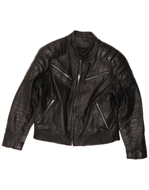 Xelement Chaqueta motera de cuero para hombre UK 40 Large Cuero negro