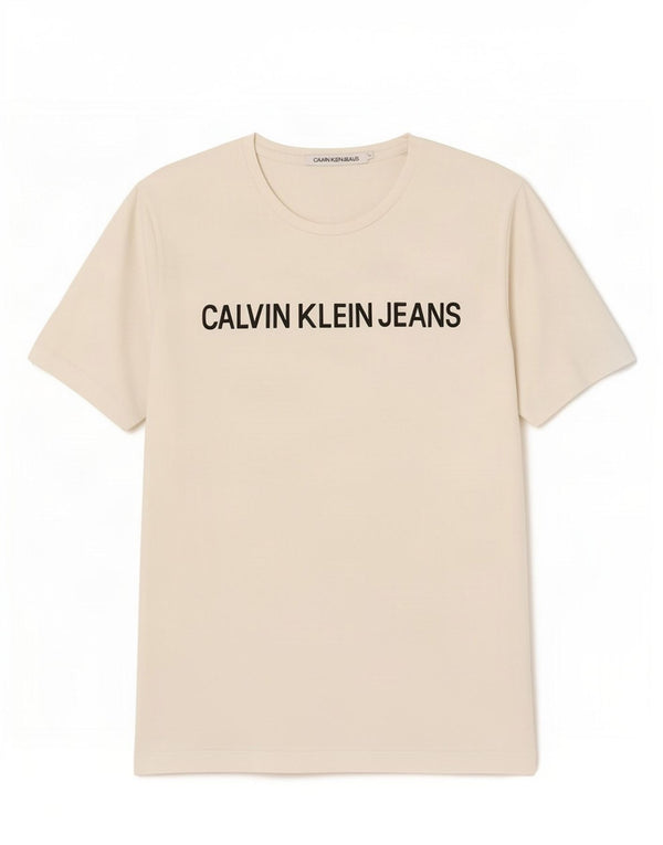 Calvin Klein Jeans Camiseta gráfica para hombre Top grande de algodón blanco