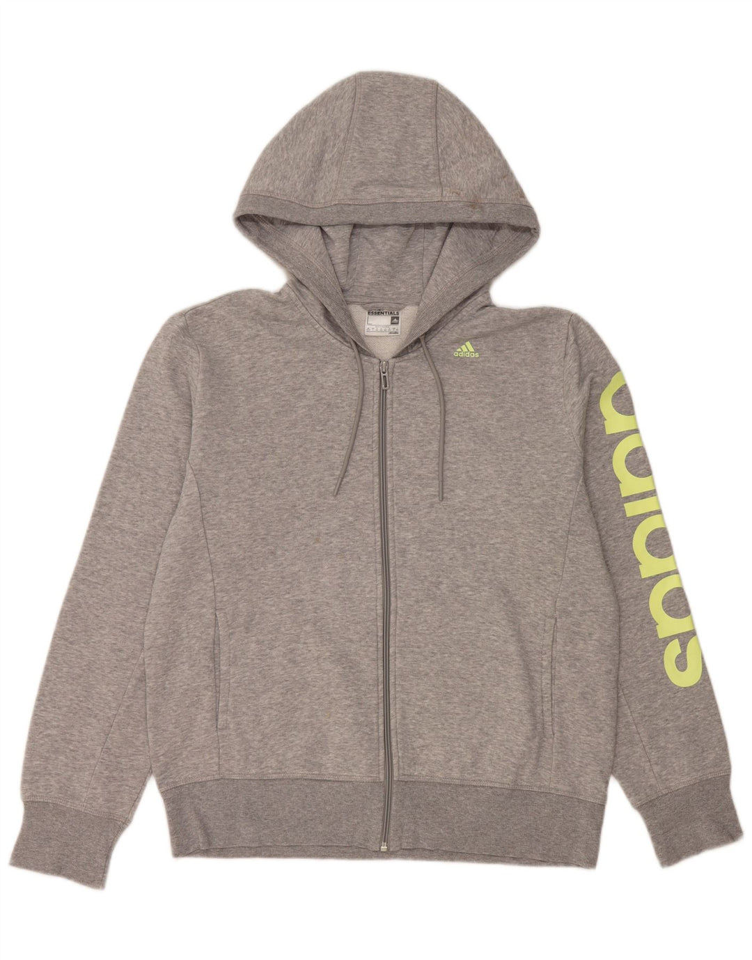 ADIDAS Climalite Graphic Zip Sudadera con capucha para mujer Reino Unido 16/18 Grande Gris