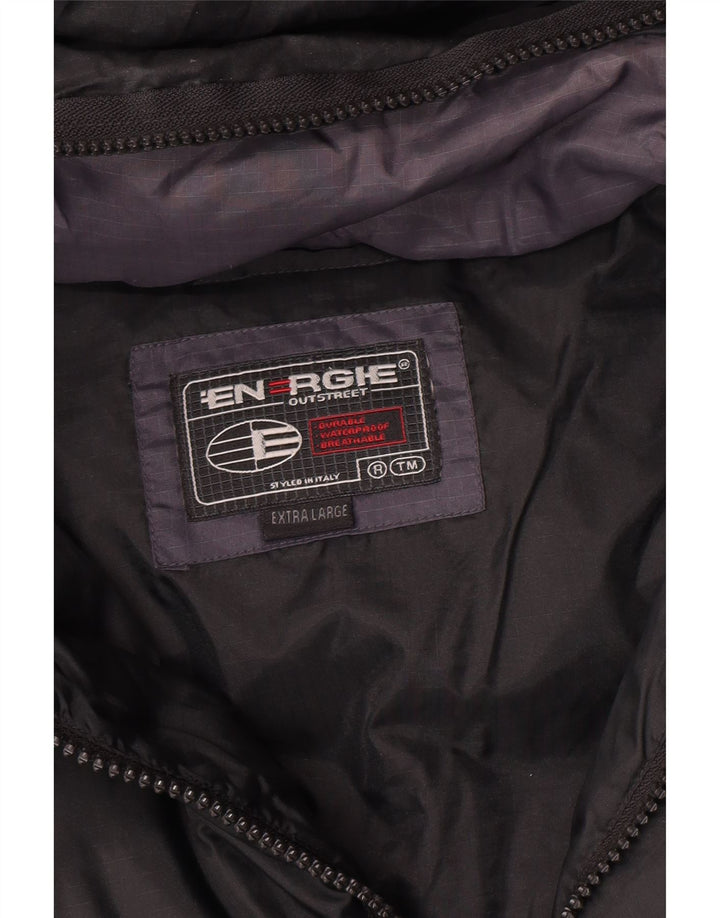 Energie Chaqueta acolchada con capucha para hombre UK 42 XL Negro