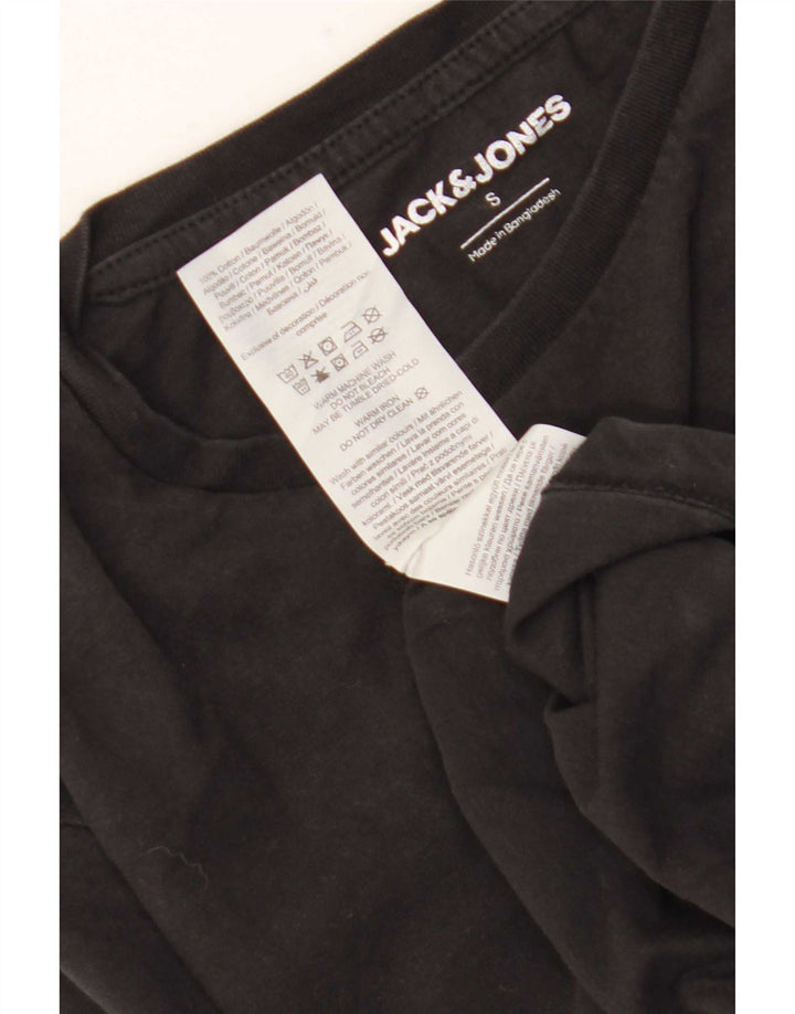 Jack & Jones Hombre Camiseta Top Small Negro Algodón