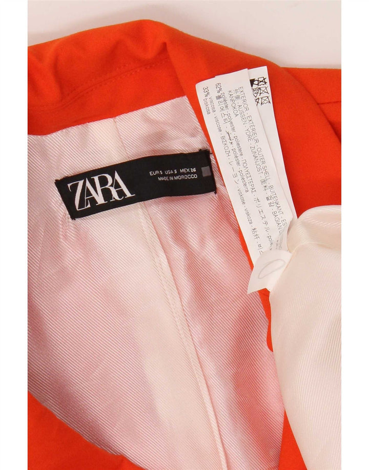 Zara Mujer Chaleco Largo UK 10 Small Naranja Poliéster