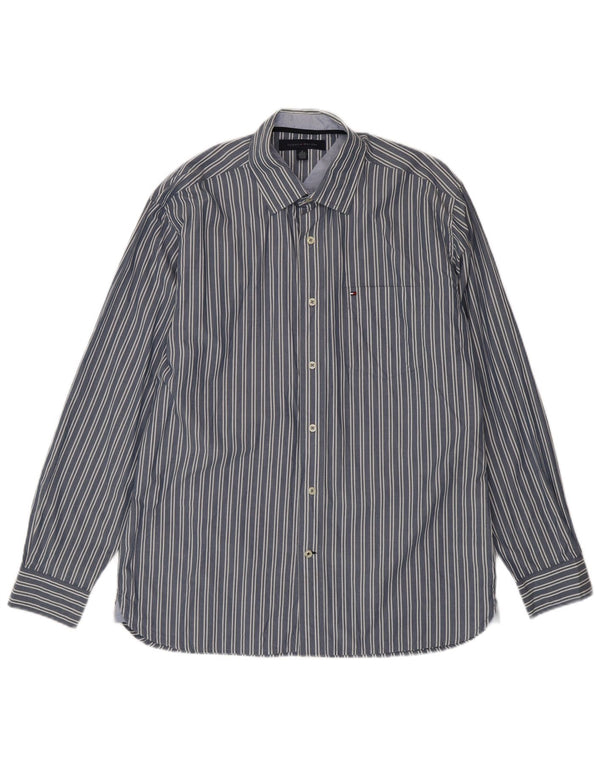 Camisa Tommy Hilfiger Hombre Algodón Rayas Azul Medio