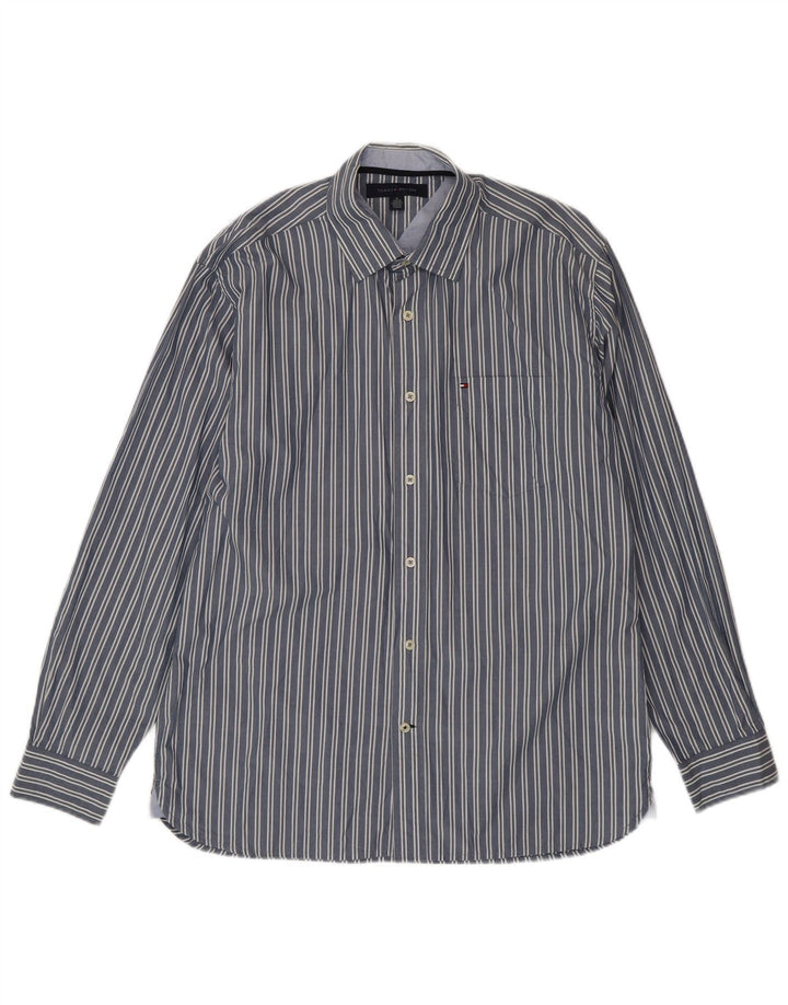 Camisa Tommy Hilfiger Hombre Algodón Rayas Azul Medio