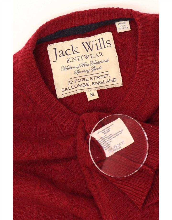 Jack Wills Jersey De Lana Merino Granate Medio para Hombre con Cuello Redondo
