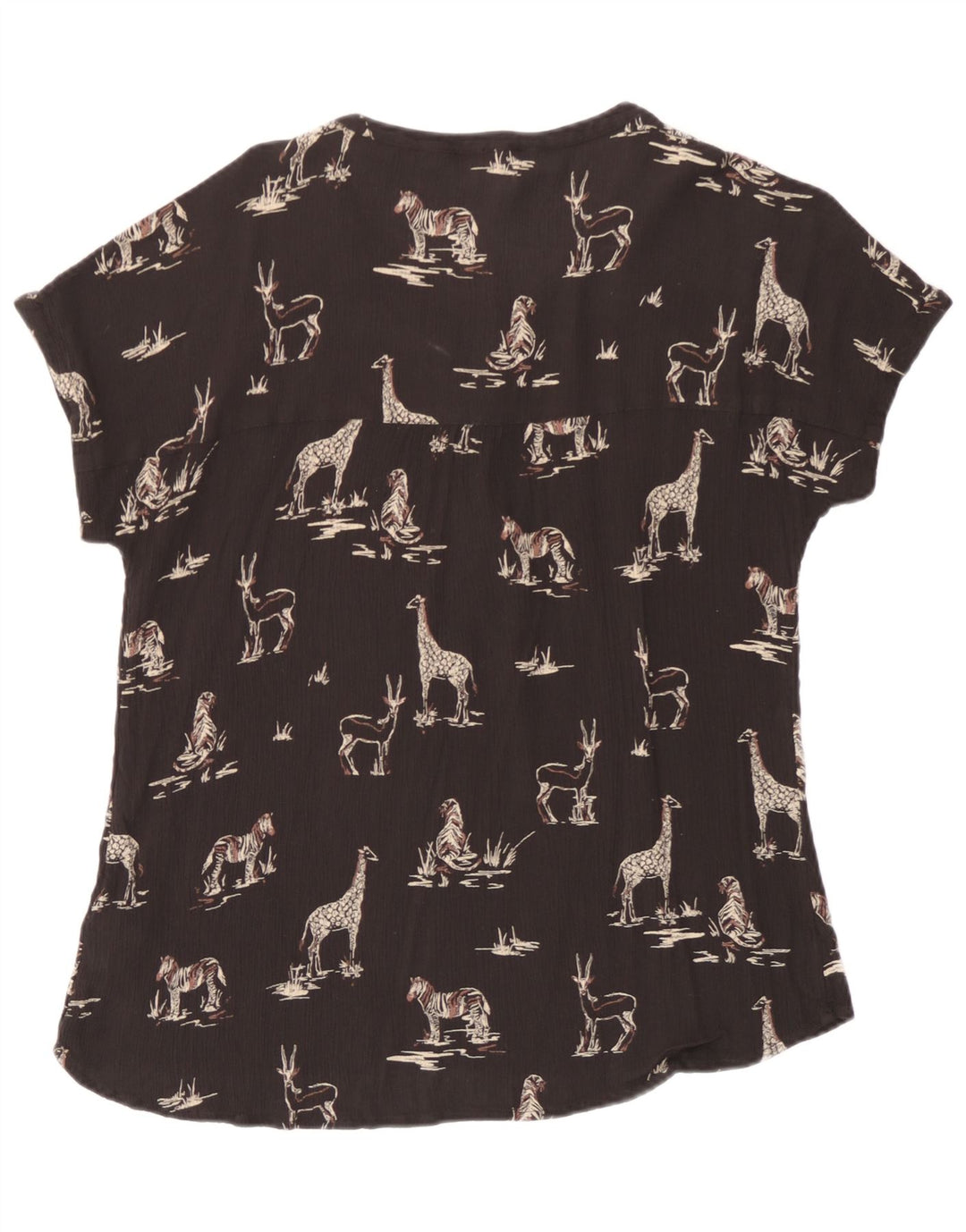 Blusa estampada para mujer de Fat Face UK 44 Large Viscosa negra