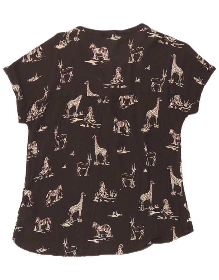 Blusa estampada para mujer de Fat Face UK 44 Large Viscosa negra