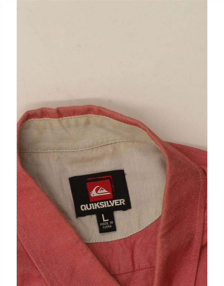 Quiksilver - Camisa de manga corta para hombre, talla grande, algodón rojo