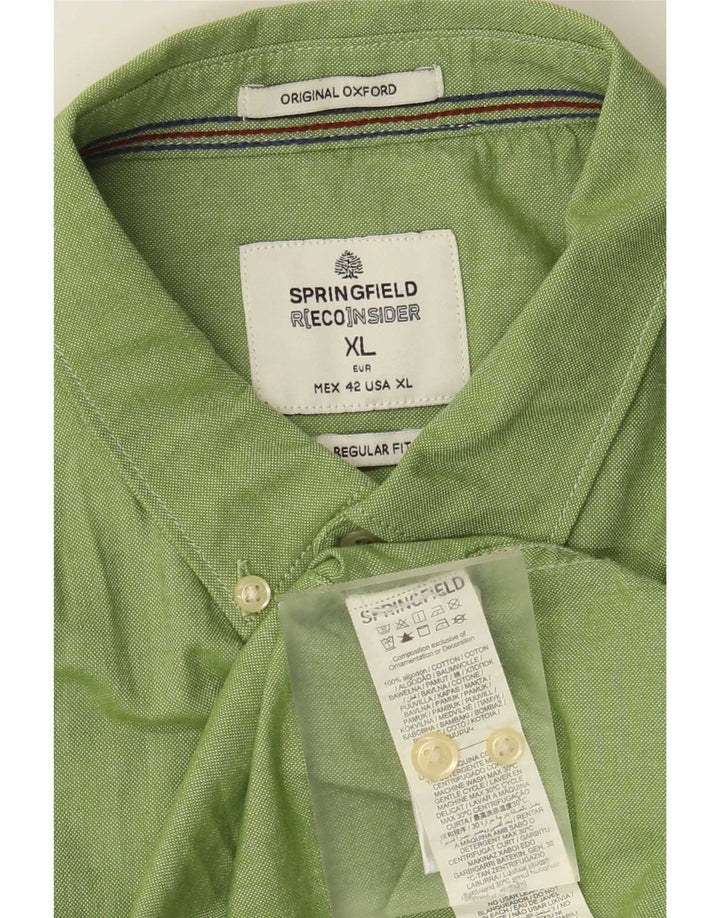 Springfield Camisa Hombre Regular Fit XL Algodón Verde