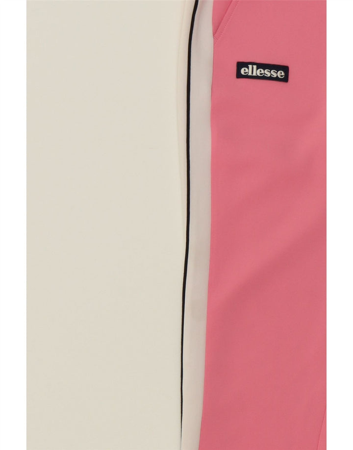 ELLESSE Womens Tracksuit Trousers Joggers EU 36 Small Pink Polyester Vintage Ellesse and Second-Hand Ellesse from Messina Hembry 