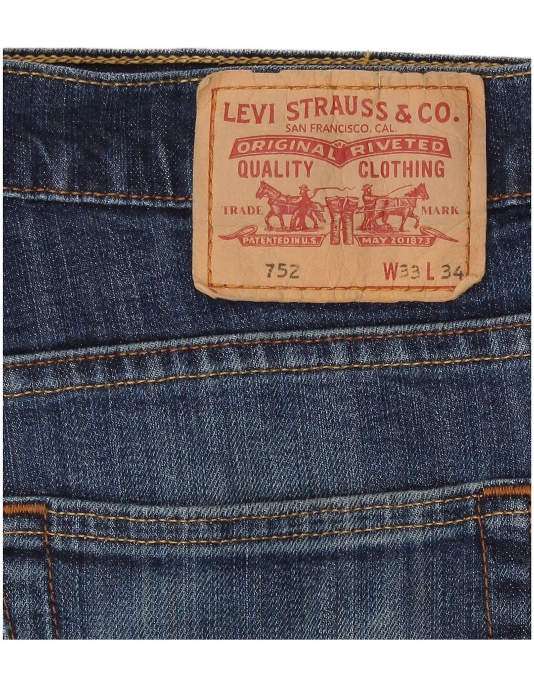 Vaqueros Levi's Mujer 752 Rectos W33 L31 Algodón Azul