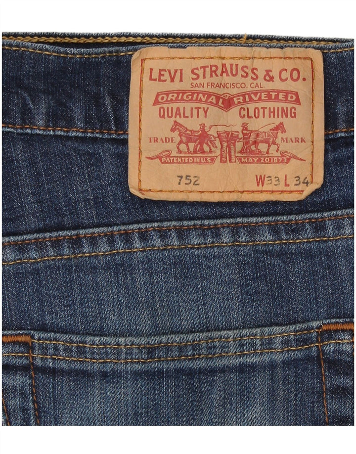 Vaqueros Levi's Mujer 752 Rectos W33 L31 Algodón Azul