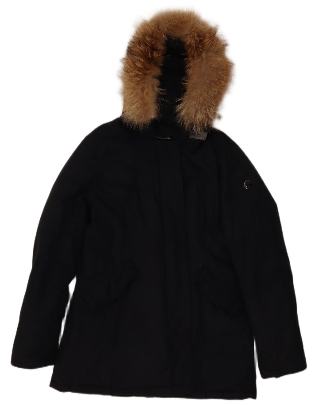 Champion Chaqueta Acolchada Con Capucha Para Mujer UK 14 Medium Azul Marino