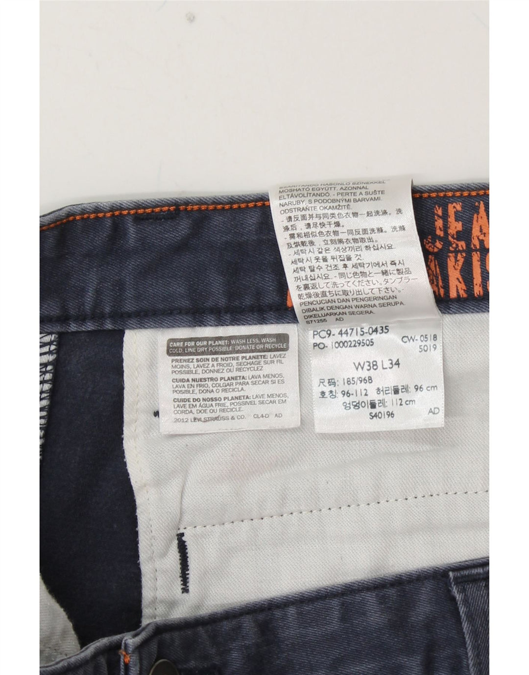 DOCKERS Pantalón chino recto para hombre W38 L30 Algodón azul marino