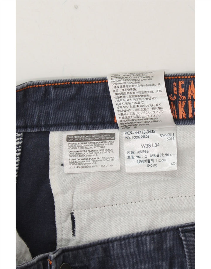 DOCKERS Pantalón chino recto para hombre W38 L30 Algodón azul marino