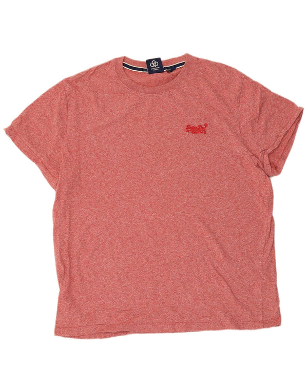 Superdry Camiseta para hombre Top 2XL Algodón moteado rojo