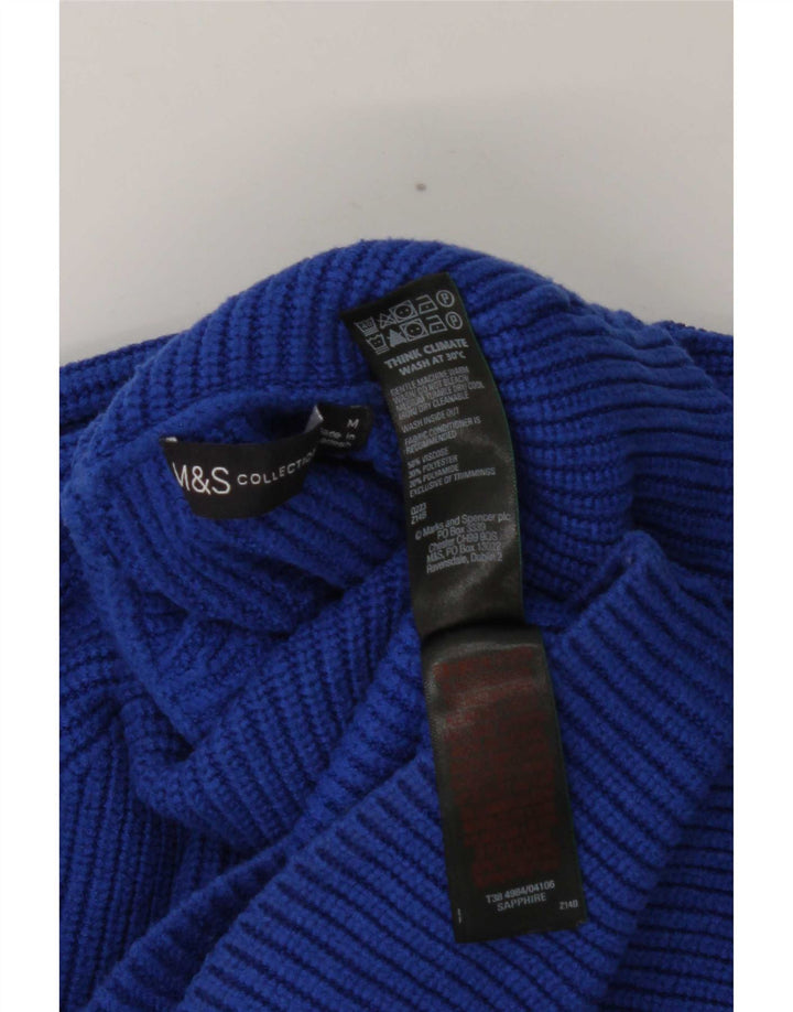 Marks & Spencer Jersey con cuello vuelto para mujer UK 44 Viscosa azul medio