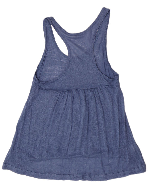 Stefanel Top tipo túnica sin mangas para mujer UK 12 Medium Blue Linen