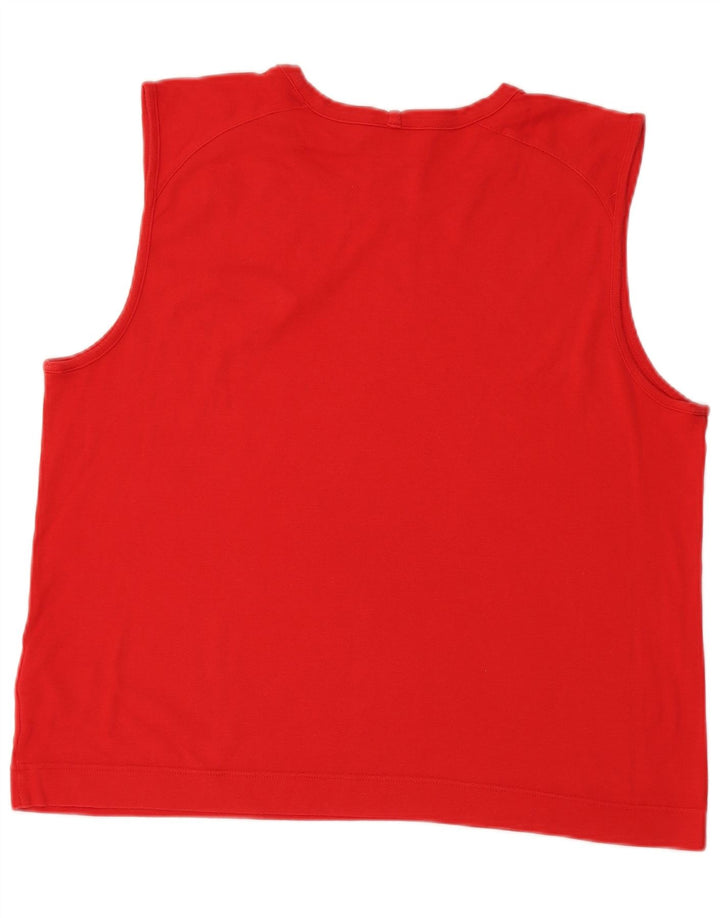 Adidas Hombre Chaleco Top Grande Rojo Algodón