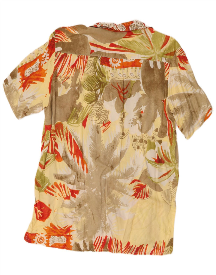 Vintage mujer patrón abstracto camisa blusa Reino Unido 16 grande multicolor