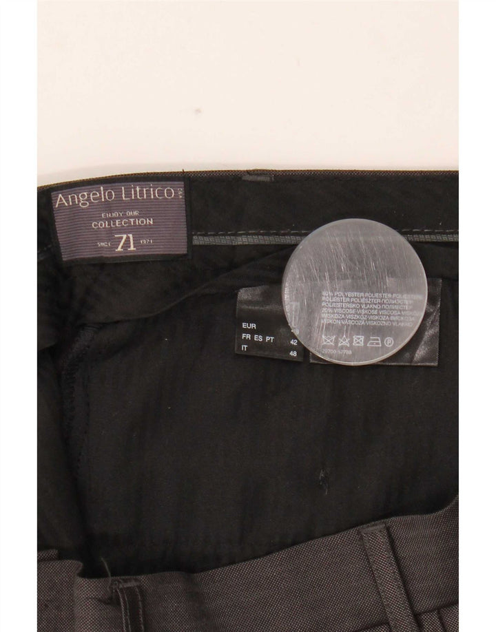 Angelo Litrico Pantalón de traje para hombre IT 48 Medium W34 L30 Gris a rayas