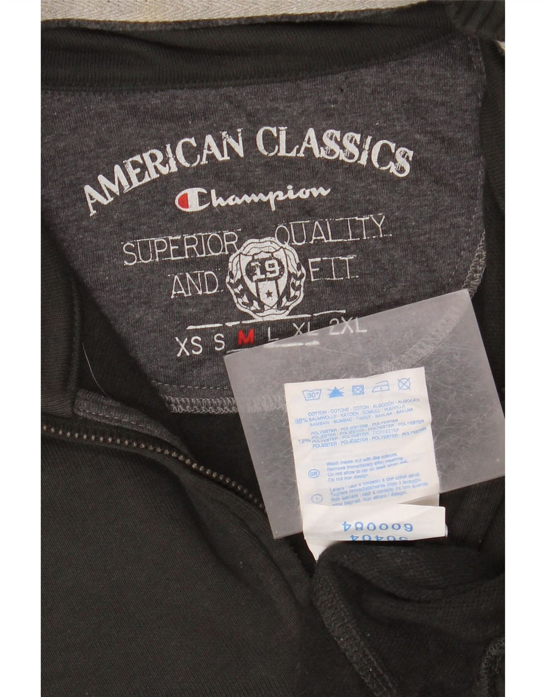 Champion Sudadera Classics Con Cremallera Y Cuello Jersey De Algodón Negro Mediano Hombre