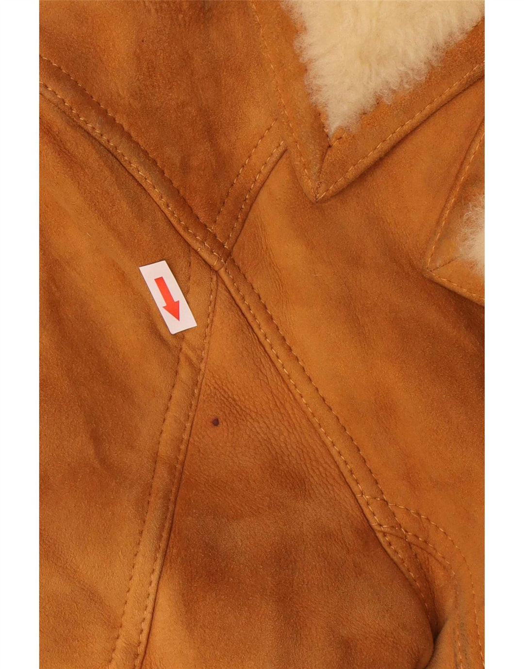 Abrigo vintage de piel de oveja para hombre IT 48 cuero beige medio
