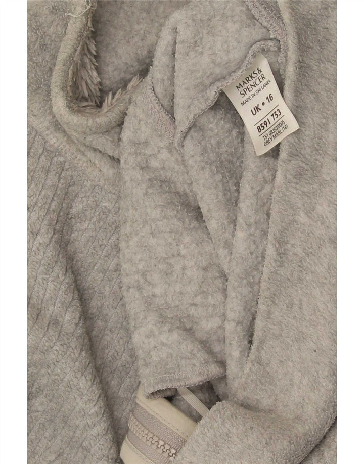 Marks & Spencer Chaqueta polar para mujer UK 46 Poliéster gris grande