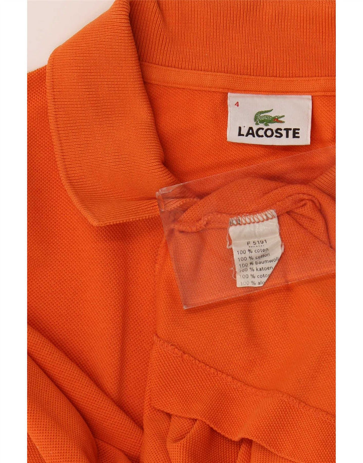 Polo Lacoste para hombre talla 4 mediano algodón naranja