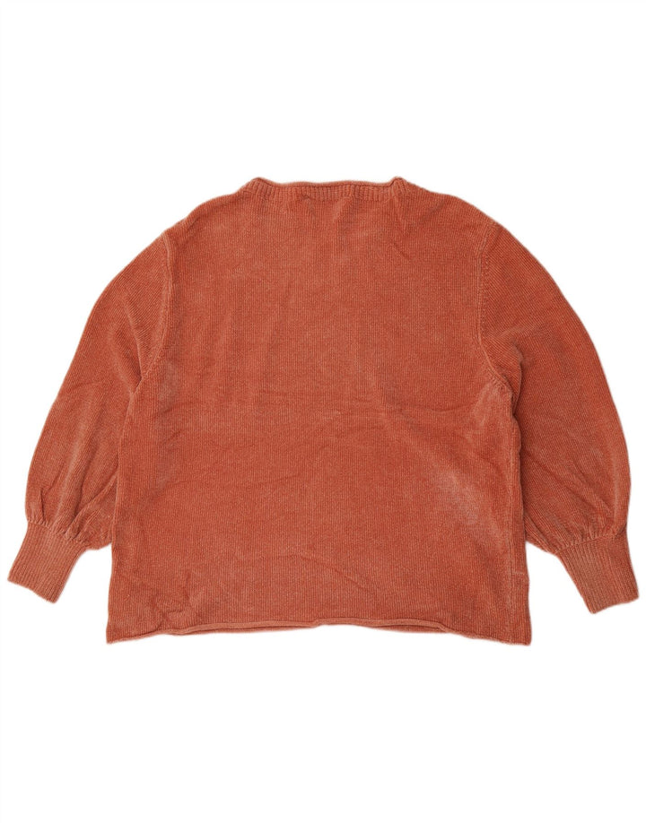 Zara - Jersey extragrande con cuello barco para mujer, talla 40, color naranja mediano