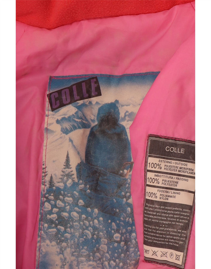 Colle Chaqueta de esquí con capucha para mujer UK 40 Small Pink Colourblock Poliéster