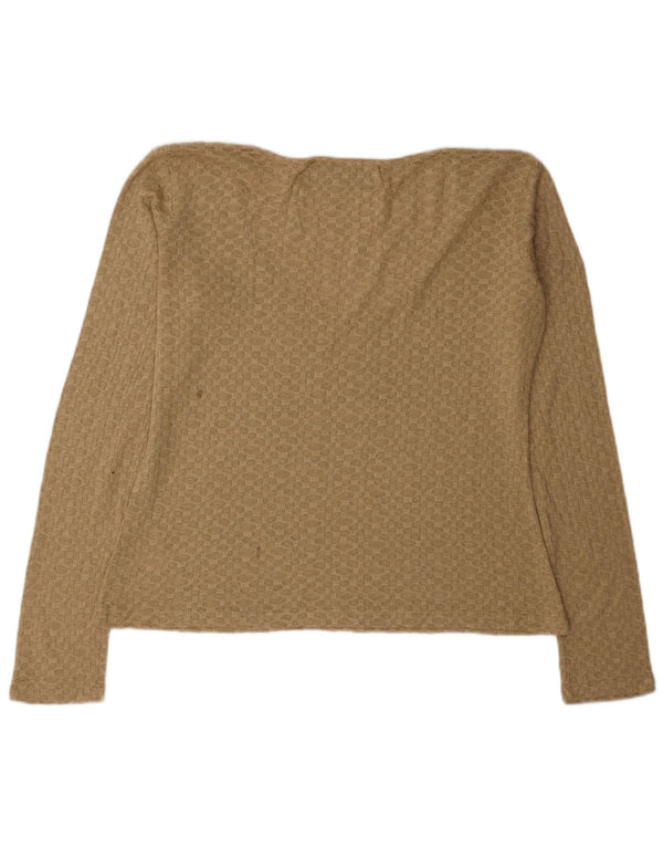 Zara Mujer Jersey con Cuello en V Suéter UK 46 Grande Acrílico Beige