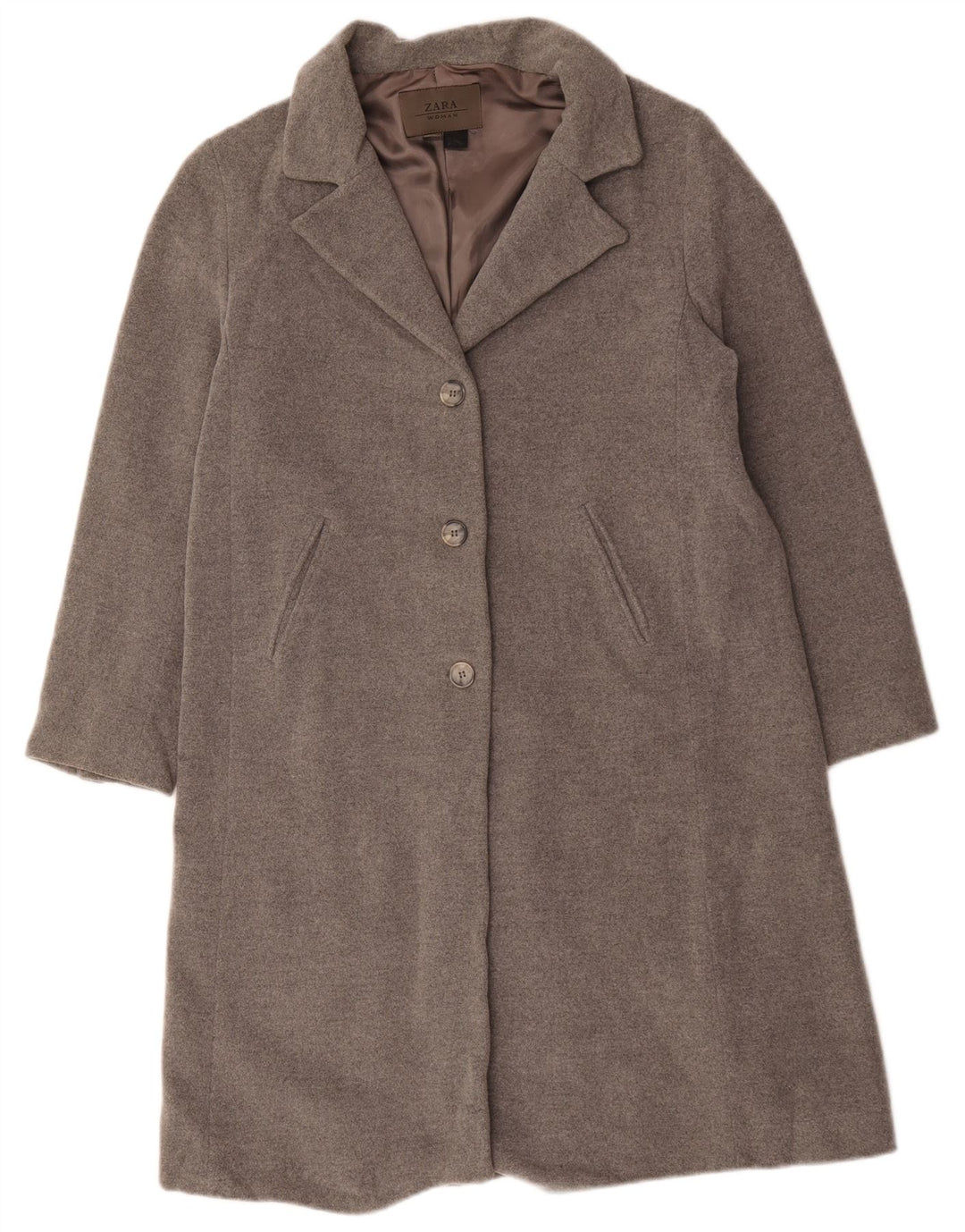 Zara Mujer Abrigo EU 42 Grande Gris