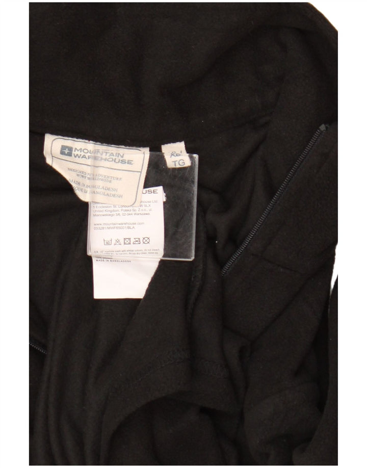 Mountain Warehouse Jersey de forro polar con cuello y cremallera para hombre XL Poliéster negro