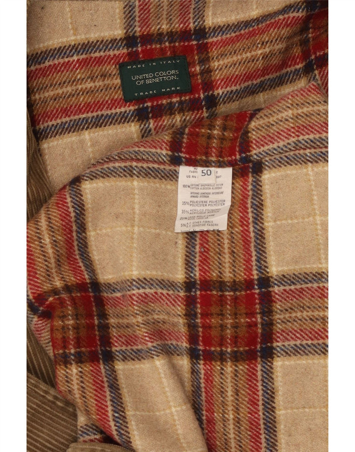 BENETTON Chaqueta de pana para hombre IT 50 Large Beige Cotton