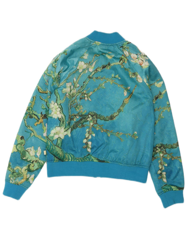 Vans Chaqueta universitaria extragrande para mujer Von Gogh Museum UK 6 XS Azul Floral