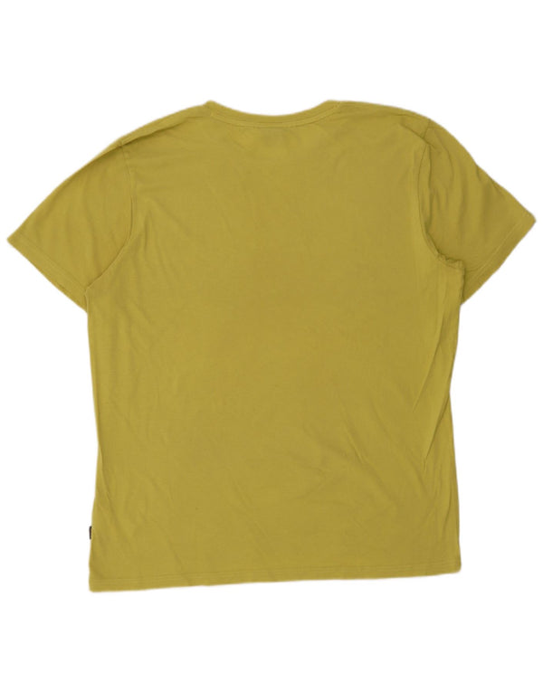 Hugo Boss Camiseta gráfica para hombre Top 2XL Algodón amarillo