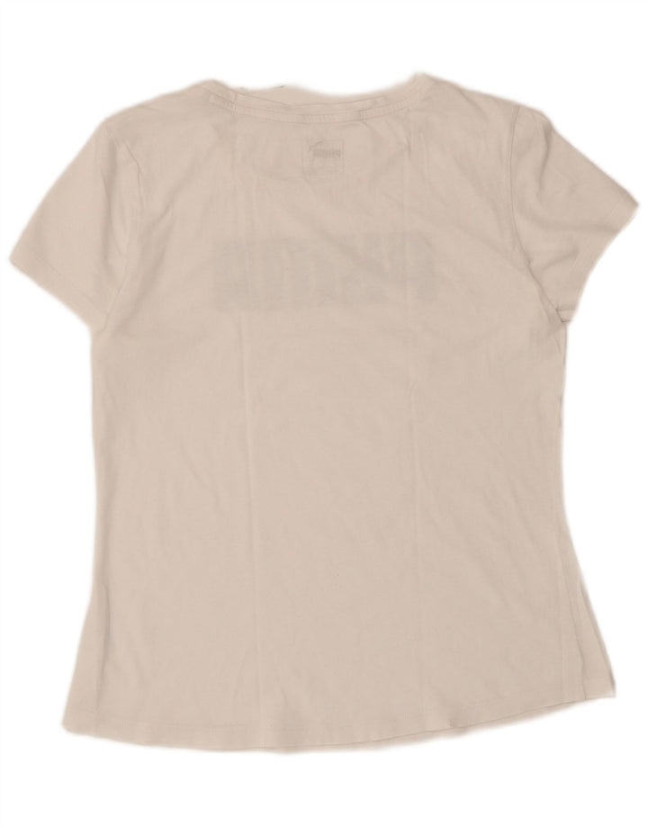 Puma Camiseta gráfica para mujer Top UK 12 Medium White
