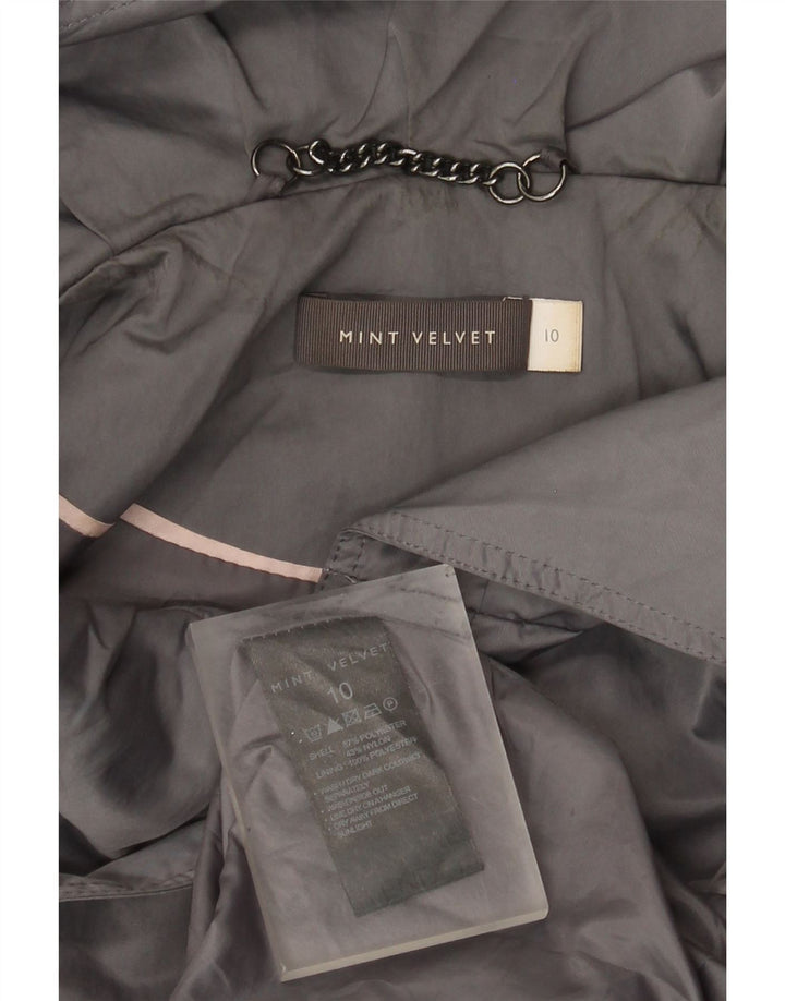MINT VELVET Chaqueta utilitaria extragrande para mujer UK 10 Small Grey Poliéster