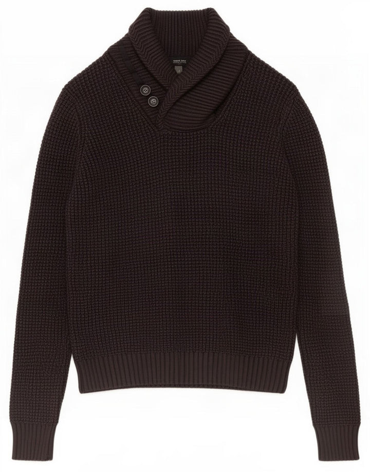 ONE WAY Suéter con cuello tipo chal para hombre Lana gris medio