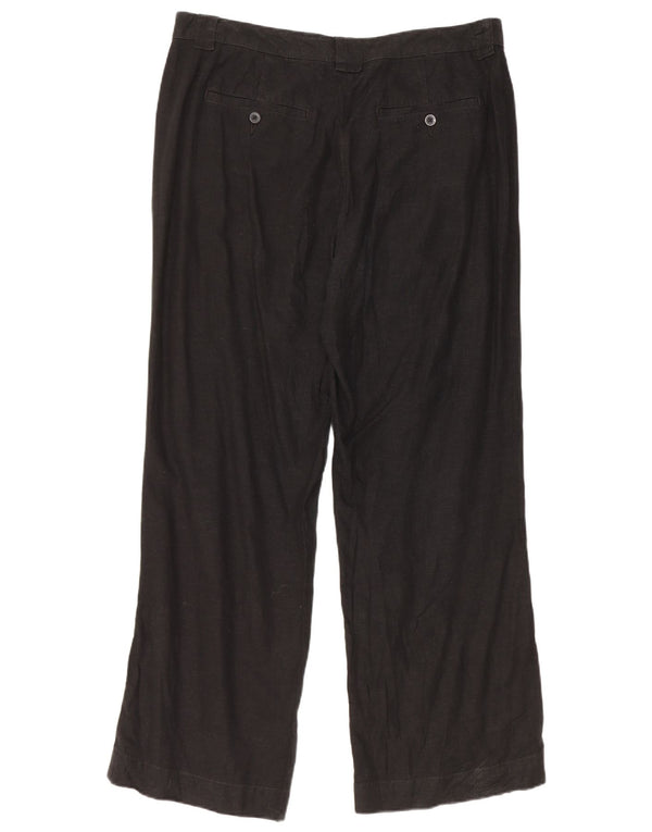 Marks & Spencer Womens Straight Casual Trousers UK 16 Large W34 L30 Black