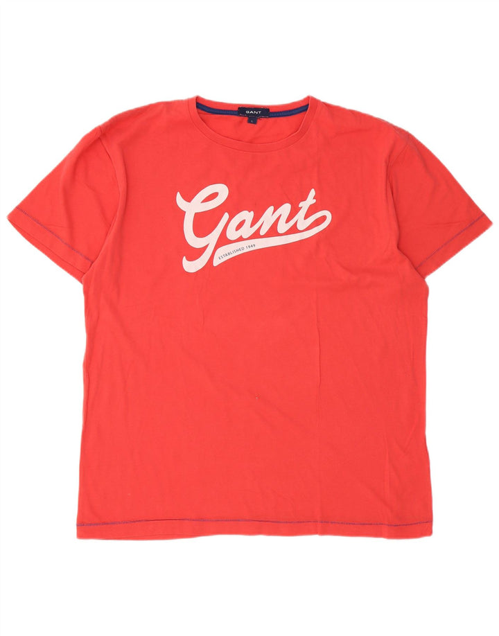 Gant Camiseta Gráfica Para Hombre Top Grande De Algodón Rojo
