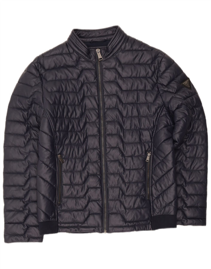 Guess Chaqueta Acolchada Hombre UK 42 XL Azul Marino Poliéster