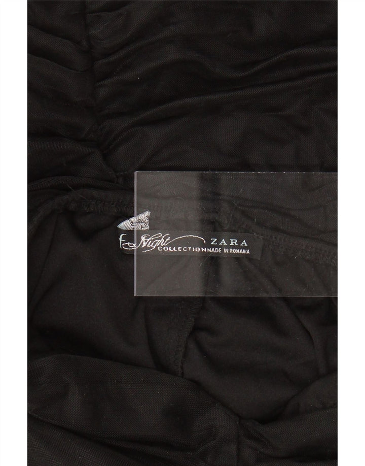 ZARA Vestido ajustado sin tirantes para mujer UK 8 Small Negro