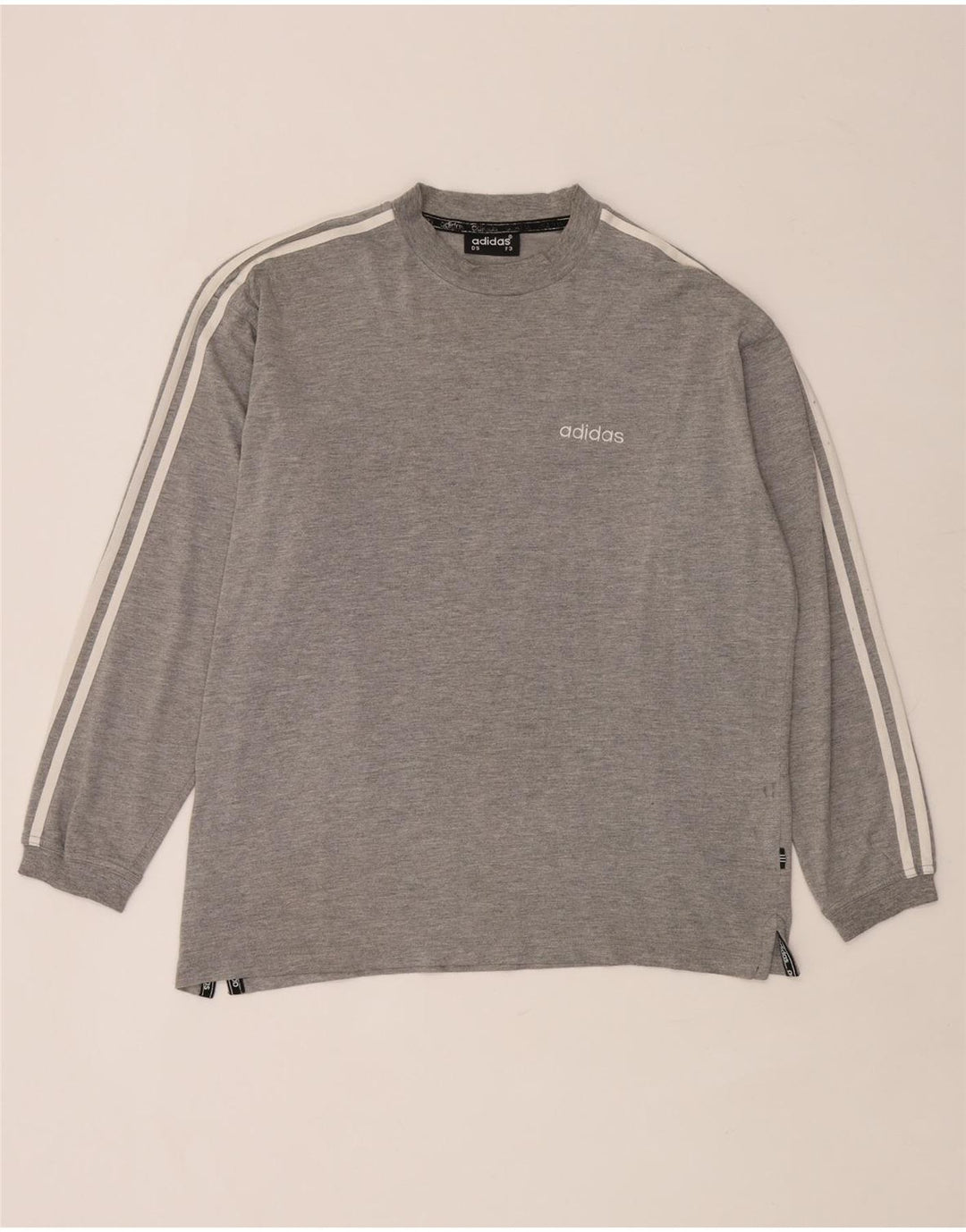 Adidas Camiseta de manga larga para hombre UK 38/40 Algodón moteado gris medio