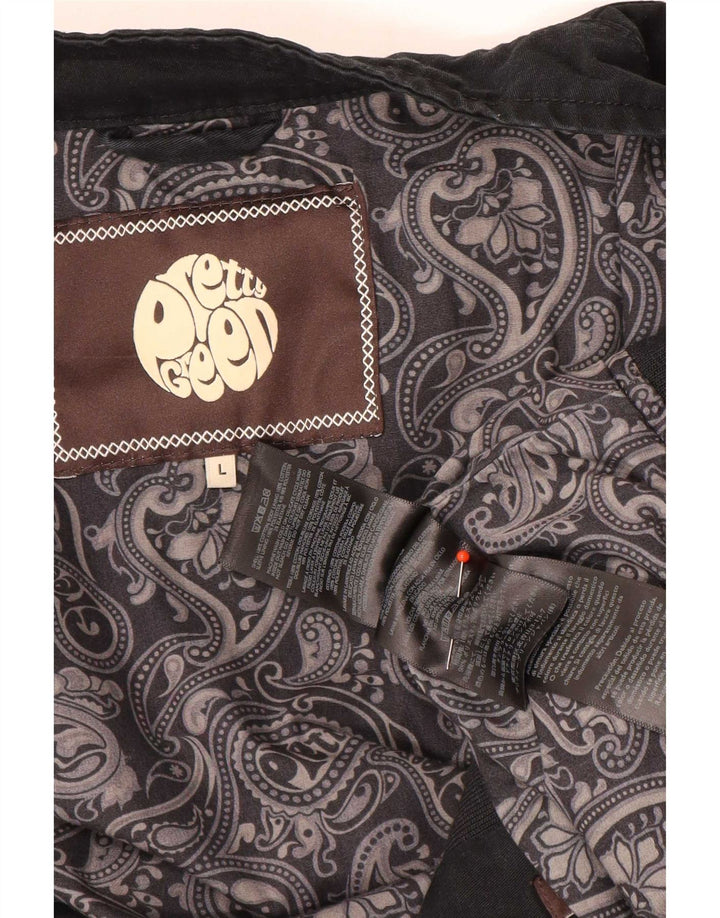 Pretty Green Chaqueta Bomber para Hombre UK 40 Grande Algodón Negro