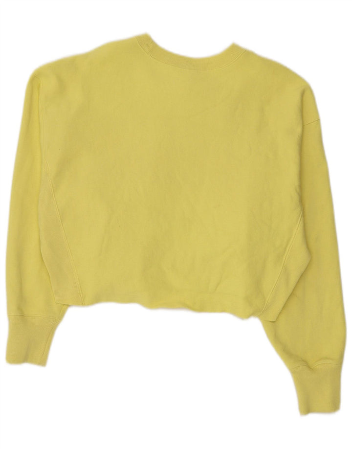 CHAMPION Sudadera corta de tejido inverso para mujer UK 14 Medium Yellow