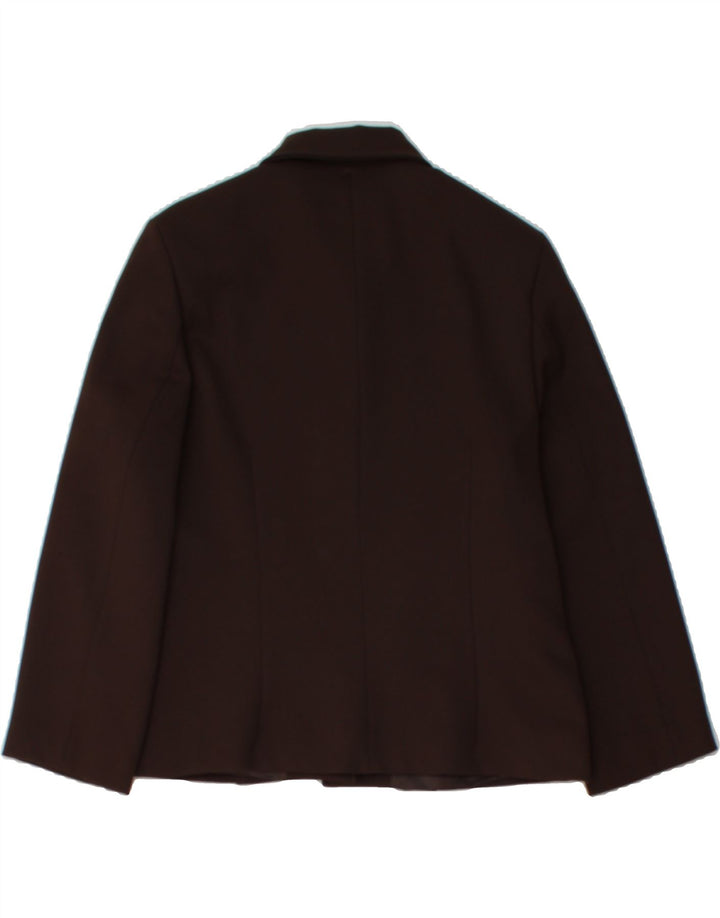VINTAGE Womens 4 Button Blazer Jacket UK 18 Large Brown Polyester Vintage Vintage and Second-Hand Vintage from Messina Hembry 