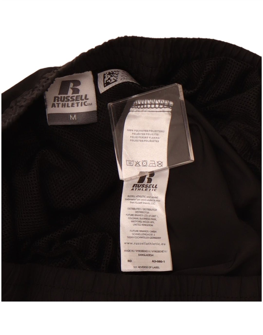 RUSSELL ATHLETIC Shorts deportivos para hombre Poliéster negro mediano